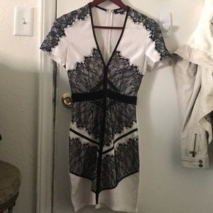 Missguided white black lace dress 6